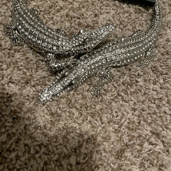 Alligator statement silver necklace(New) - Picture 4 of 7